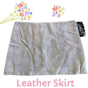 Leather Suede Mini Lined Skirt Sz Large NWT Back Zipper Boho Festival Western